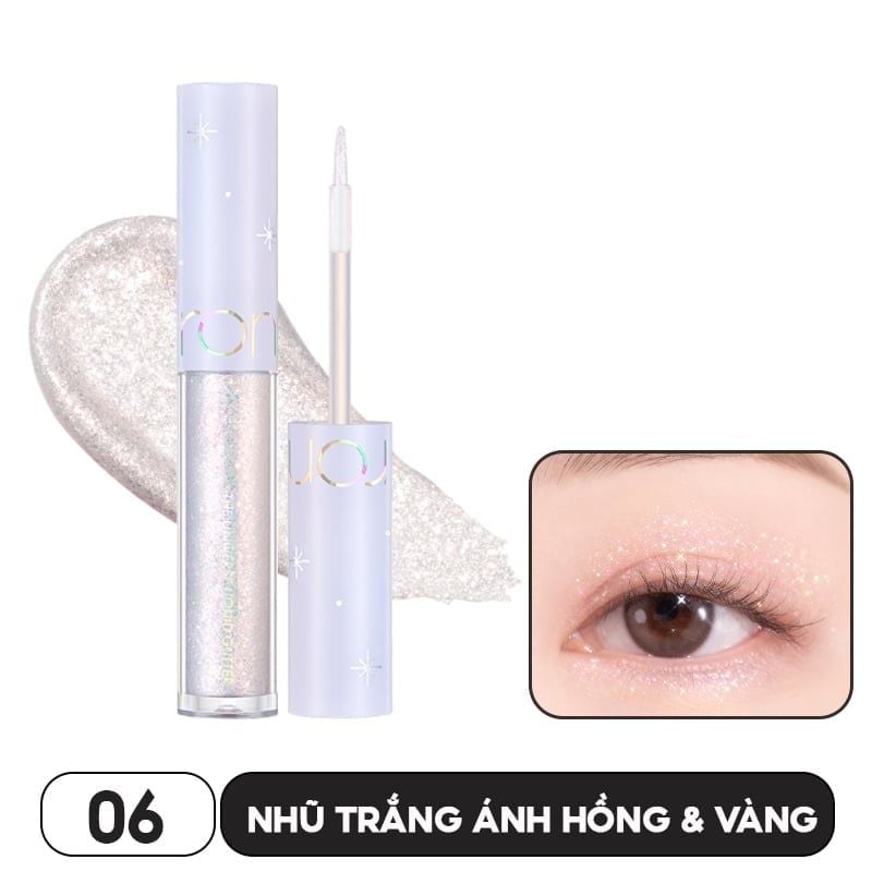 Gel Nhũ Mắt Romand Lấp Lánh, Bền Màu, Lâu Trôi The Universe Liquid Glitter 2g