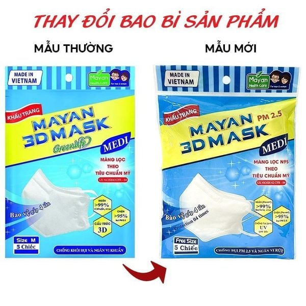  Khẩu Trang Đa Năng Mayan PM2.5 3D Mask Medi 