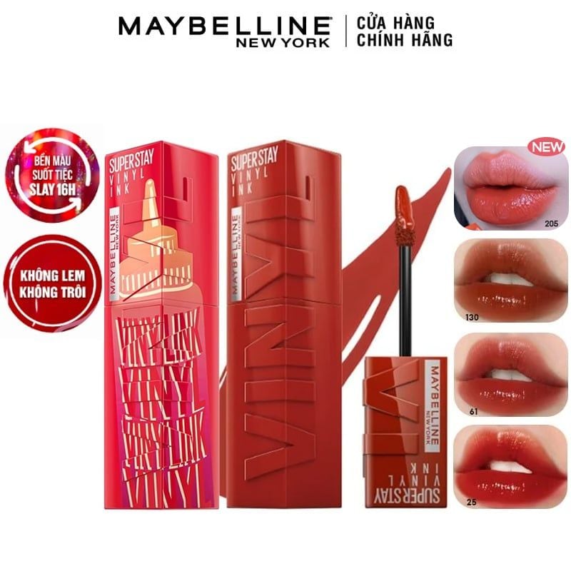 (BST SON "SỐT") Son Kem Bóng Bền Màu, Nhẹ Môi Maybelline New York Superstay Vinyl Ink 4.2ml