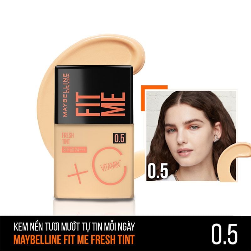 Kem Nền Tươi Mướt, Chống Nắng Bảo Vệ Da Maybelline New York Fit Me Fresh Tint SPF50/PA+++ 30ml