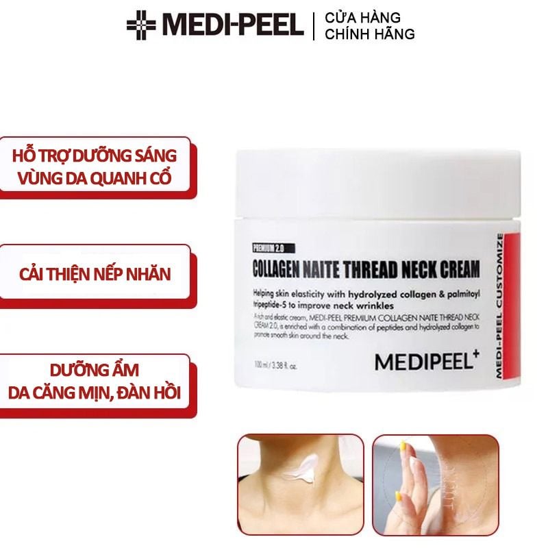 Kem Dưỡng Cải Thiện Nếp Nhăn Cho Vùng Da Cổ Medi-Peel Naite Thread Neck Cream 100ml