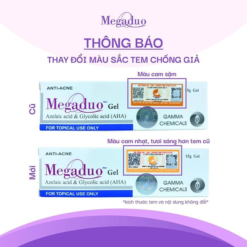 Gel Dưỡng Giảm Mụn, Làm Mờ Thâm Mụn Megaduo Anti-Acne Gel 15g
