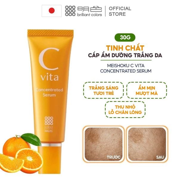  Serum Meishoku Cấp Ẩm, Hỗ Trợ Dưỡng Trắng Da Meishoku C Vita Concentrated Serum 30g 