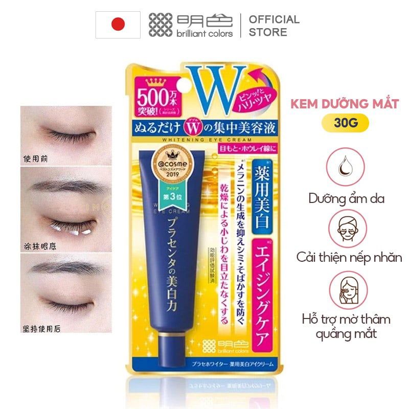 Kem Dưỡng Mắt Hỗ Trợ Làm Mờ Nếp Nhăn, Cải Thiện Quầng Thâm Meishoku Place Whiter Eye Cream 30g