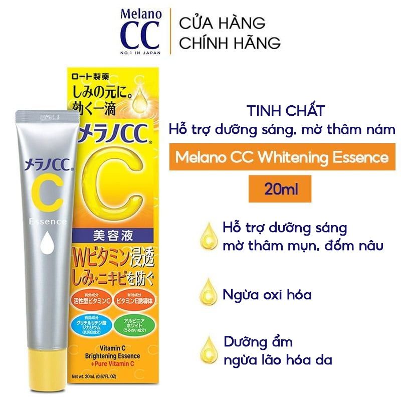 Tinh Chất Melano CC Hỗ Trợ Dưỡng Sáng Da, Mờ Thâm Nám Whitening Essence 20ml