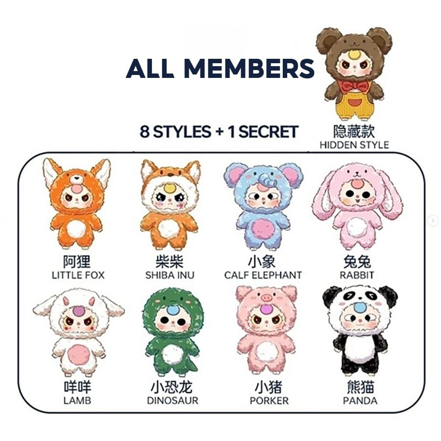 [Baby Three Ver.3] Mô Hình Đồ Chơi Baby Three - Big Cute Plush Pendant Blind Box - DPL4300