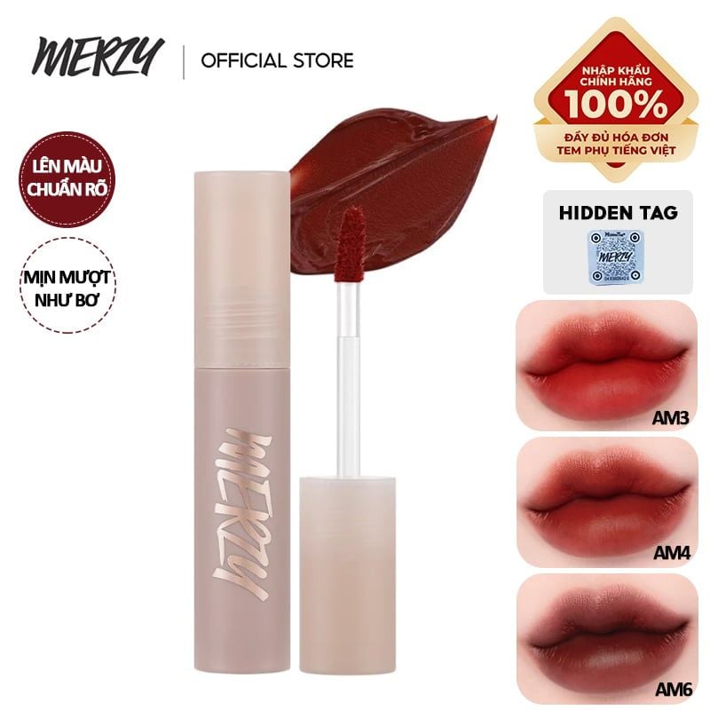 [Academia Collection] Son Kem Siêu Lì, Lâu Trôi, Lên Màu Chuẩn Merzy Academia Mellow Tint 4g