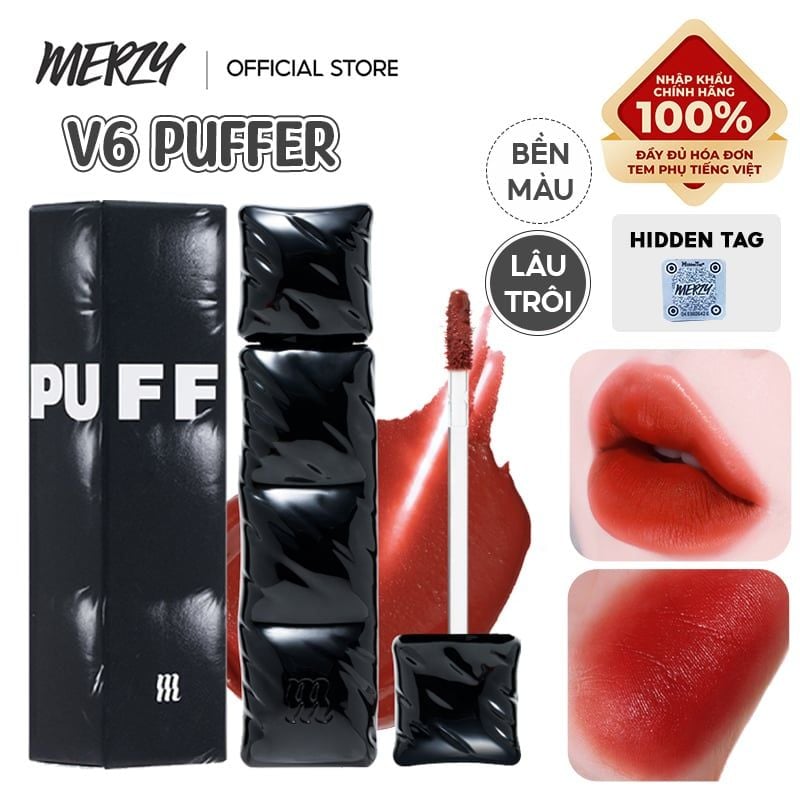 [NEW][V6 PUFFER] Son Kem Lì, Bền Màu, Lâu Trôi Merzy The First Velvet Tint