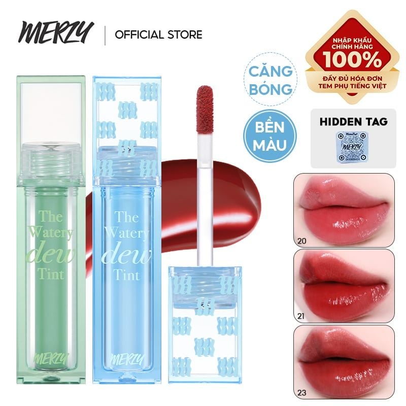 [NEW][DEW4 - XANH DƯƠNG] Son Tint Bóng Dạng Thạch, Bền Màu, Lâu Trôi Cho Đôi Môi Căng Mọng, Ẩm Mịn Merzy The Watery Dew Tint 4g