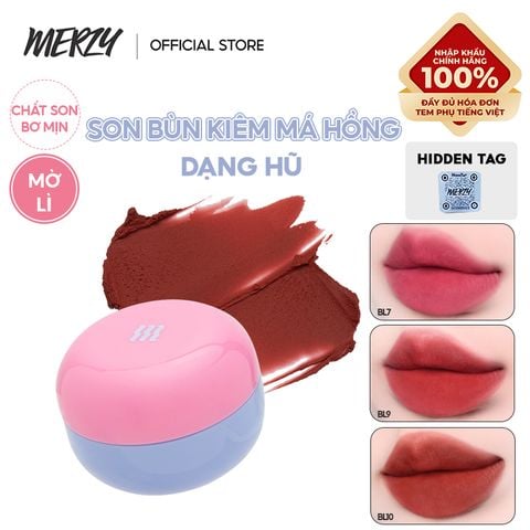 Son Kem Bùn Merzy Kiêm Má Hồng Mờ Lì, Mịn Mượt Như Bơ Dạng Hũ Blurry Lip Mousse 6g