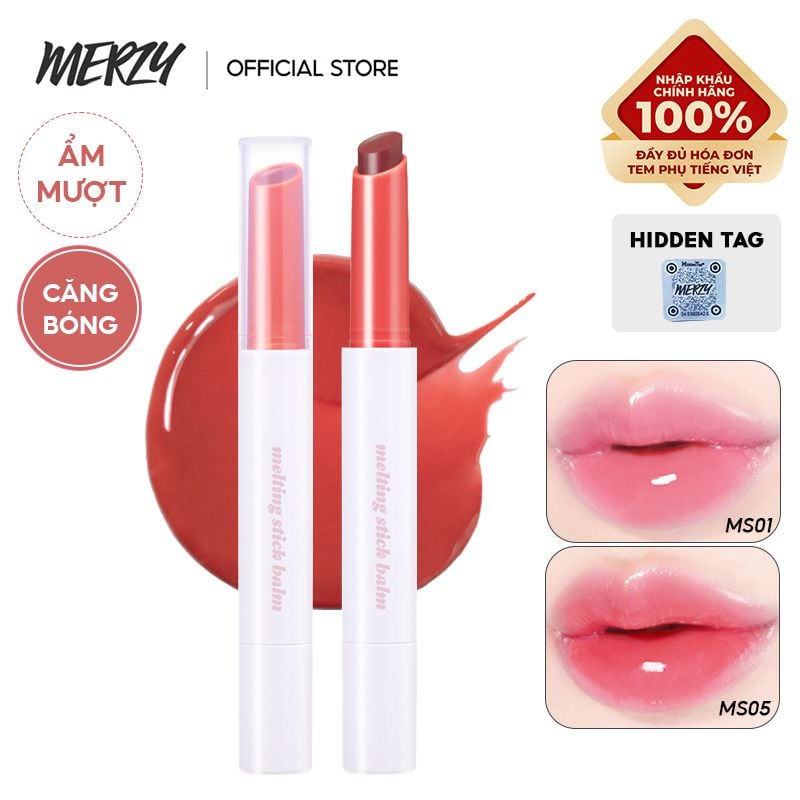 Son Dưỡng Có Màu Merzy Ẩm Mịn, Căng Bóng Môi More Shine Melting Stick Balm 2g