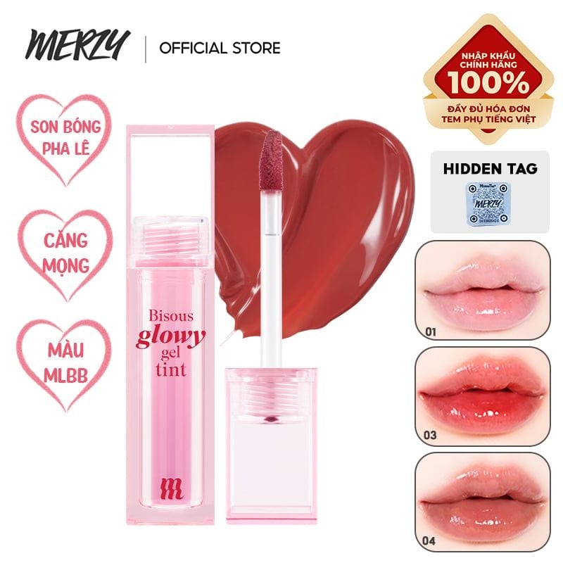 Son Bóng Pha Lê Căng Mọng, Bền Màu Merzy Bisous Glowy Gel Tint