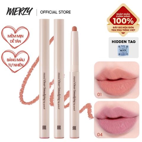 Chì Kẻ Viền Môi Merzy Mịn Lì, Đa Năng Mood Over Smudging Lip Pencil 0.9g