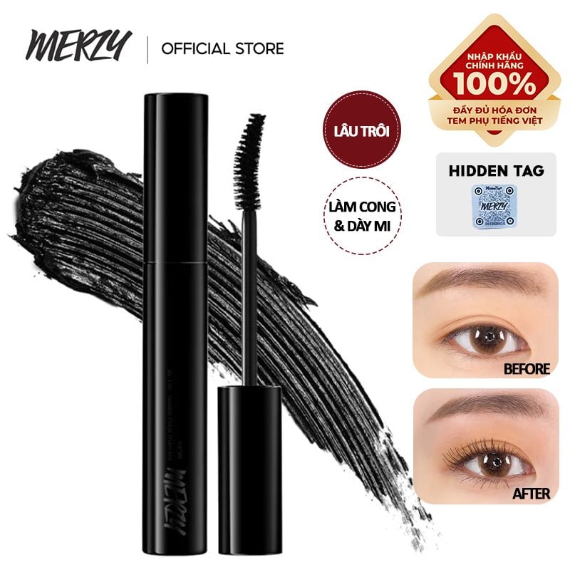 Mascara Chuốt Mi Làm Dày Và Cong Mi, Chống Trôi Hiệu Quả Merzy Noir In The Volume Perm Mascara