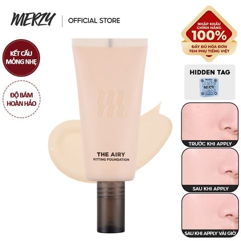 Kem Nền Merzy Hỗ Trợ Kiềm Dầu, Lâu Trôi, Che Khuyết Điểm The Airy Fitting Foundation 30ml