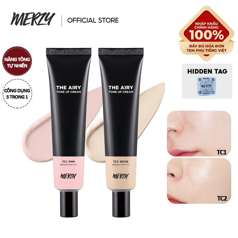 Kem Lót Nâng Tông Làm Sáng Da Merzy The Airy Tone Up Cream SPF 50+/PA++++ 40ml