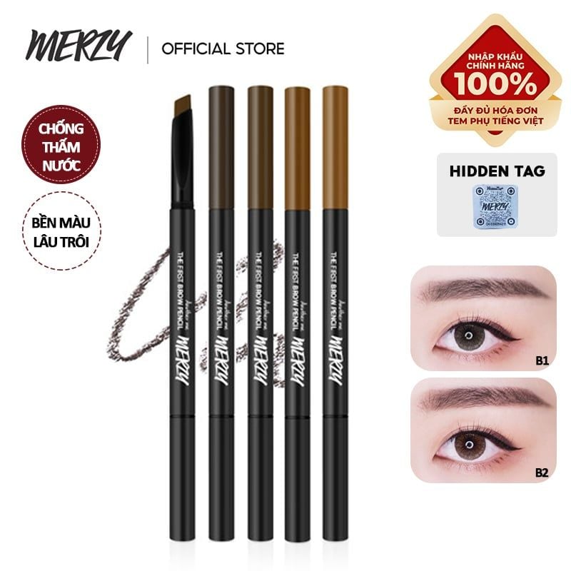 Chì Kẻ Mày Ngang Sắc Nét, Lâu Trôi Merzy The First Brow Pencil 0.3g