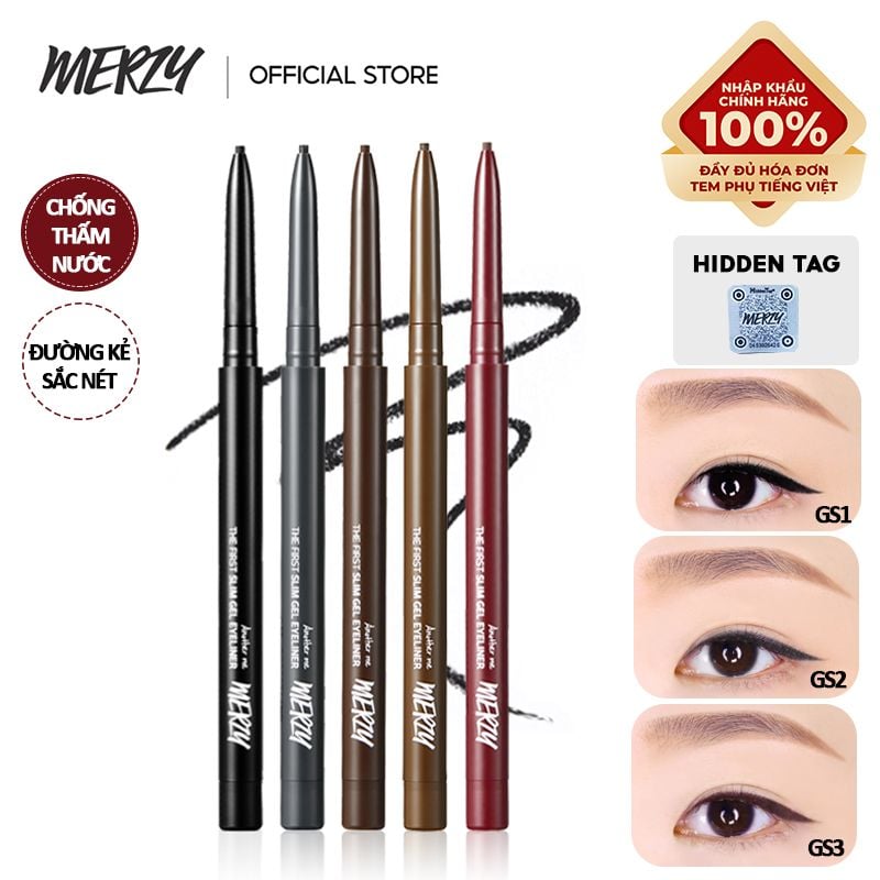 Chì Kẻ Mắt Siêu Mảnh Chống Trôi, Siêu Bền, Siêu Lì Merzy The First Slim Gel Eyeliner 0.05g