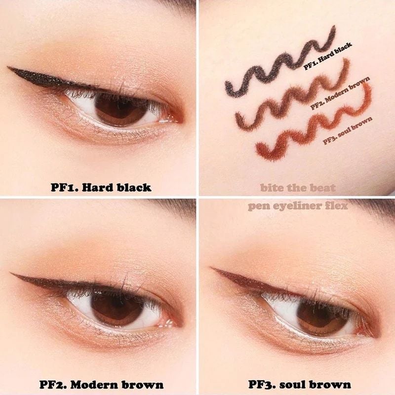 [Phiên Bản Nâng Cấp] Bút Kẻ Mắt Nước Merzy Nét Mảnh, Sắc Nét, Lâu Trôi Bite The Beat Pen Eyeliner Flex 0.6g #PF1 - ĐEN