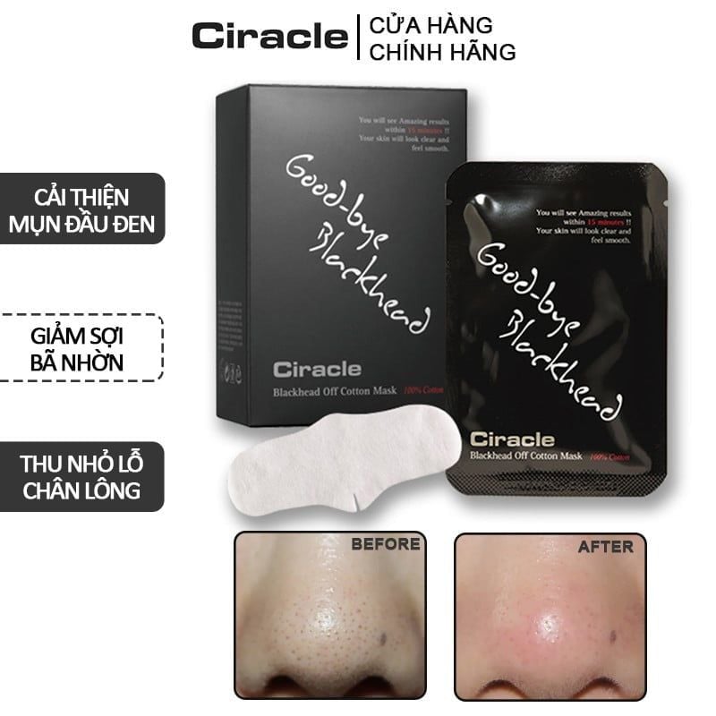 Miếng Dán Hút Mụn Đầu Đen, Sợi Bã Nhờn Ciracle Blackhead Cotton Mask 5ml