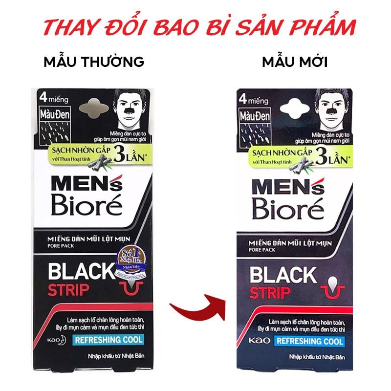 [Hộp 4 Miếng] Miếng Dán Mũi Lột Mụn Men's Bioré