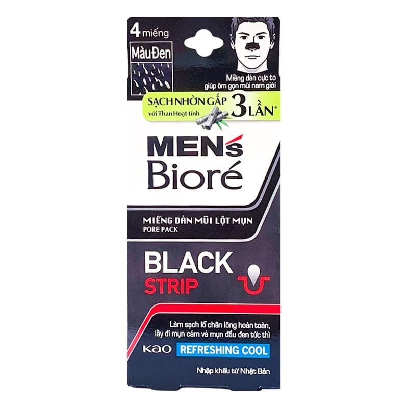 [Hộp 4 Miếng] Miếng Dán Mũi Lột Mụn Men's Bioré