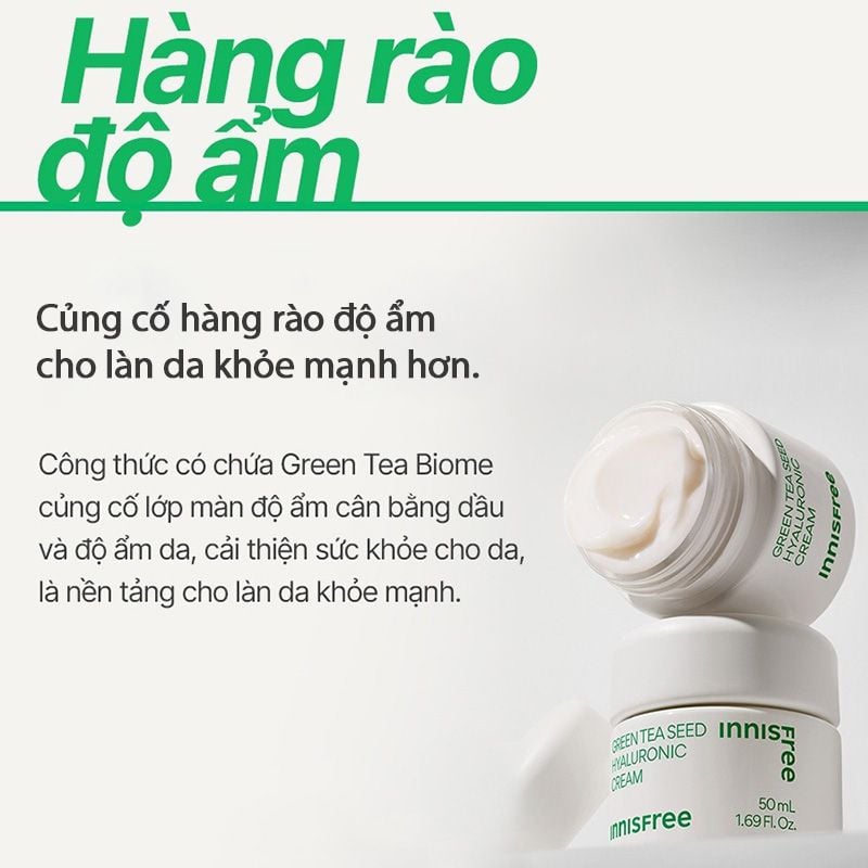 Kem Dưỡng Ẩm Innisfree Trà Xanh Green Tea Seed Hyaluronic Cream 15ml