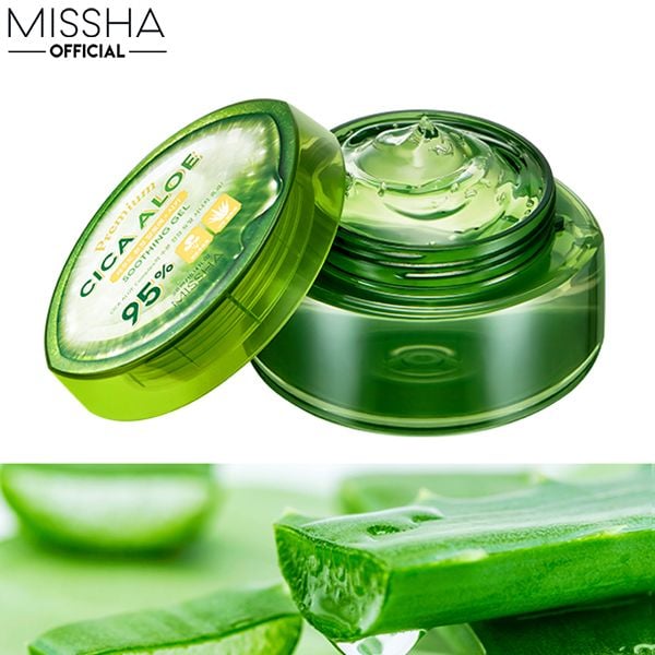 Gel Dưỡng Giúp Dưỡng Ẩm, Làm Dịu Da, Giảm Nhiệt Chiết Xuất Nha Đam Missha Premium Cica Aloe Soothing Gel 300ml