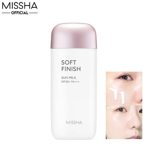 Kem Chống Nắng Dạng Sữa Dịu Nhẹ, Nâng Tông Da Missha All-Around Safe Block Soft Finish Sun Milk SPF50+ PA+++ 70ml