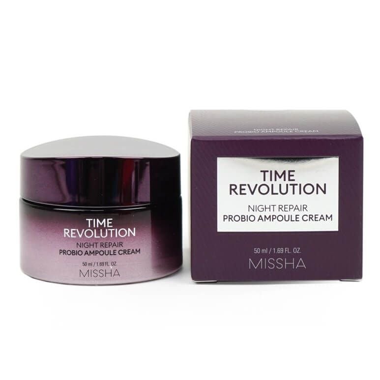 Kem Dưỡng Ẩm Ban Đêm Chống Lão Hóa, Giúp Da Săn Chắc, Làm Sáng Da Missha Time Revolution Night Repair Probio Ampoule Cream 50ml