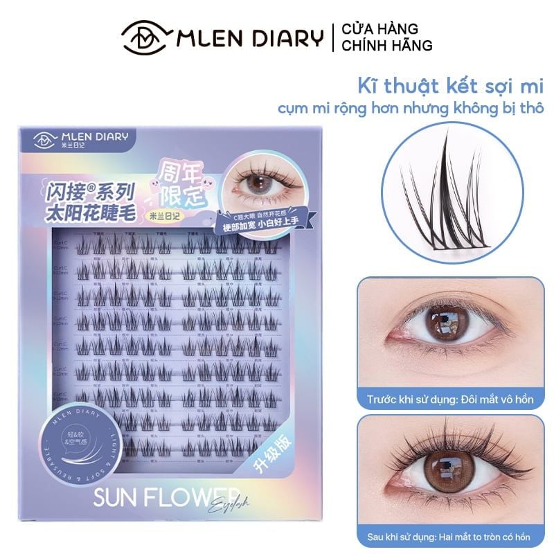 Lông Mi Giả Tách Sợi Hoa Hướng Dương Cho Đôi Mắt Long Lanh Mlen Diary - Bản Trung