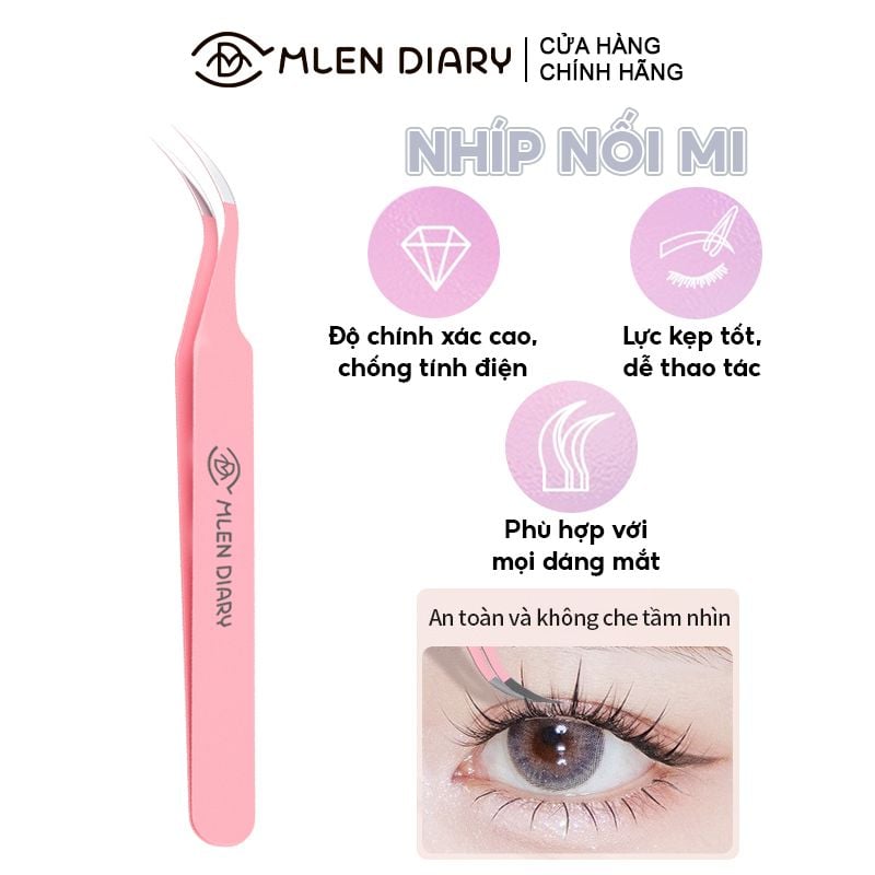 Nhíp Nối Mi Chuyên Nghiệp Giúp Dễ Dàng Gắn Mi Mlen Diary - Màu Hồng