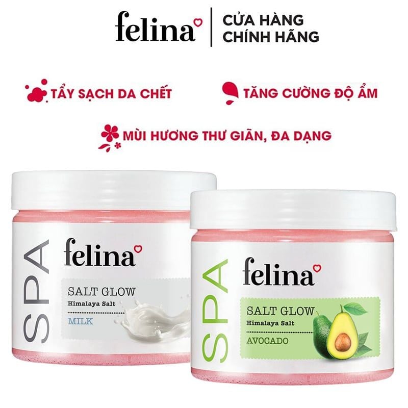 Muối Tắm Tẩy Tế Bào Chết Cơ Thể, Làm Sáng Da Felina Salt Glow 500g