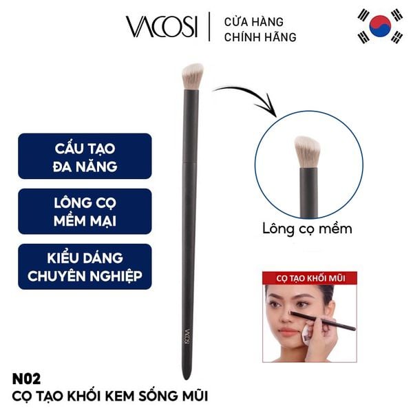  Cọ Tạo Khối Kem Sống Mũi Vacosi Angled Blend Brush - N02 