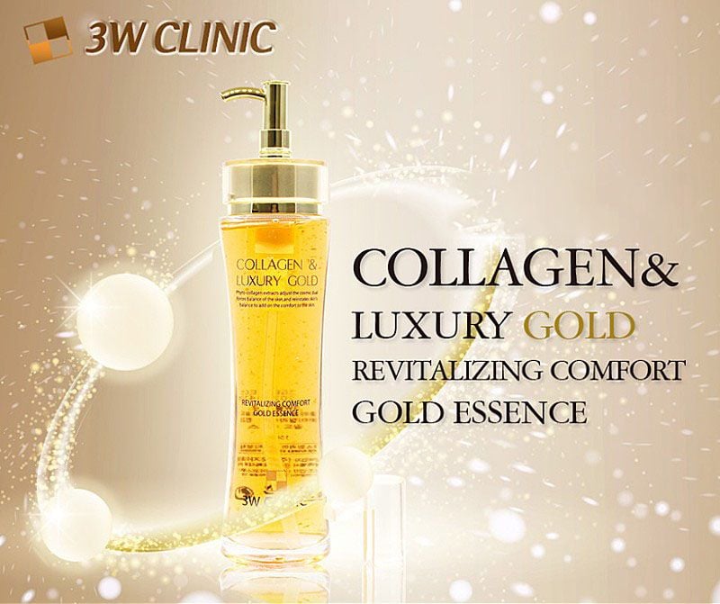 Tinh Chất 3W Clinic Hỗ Trợ Dưỡng Trắng, Tái Tạo Da Collagen & Luxury Gold Revitalizing Comfort Gold Essence 150ml