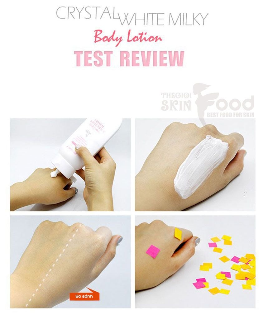 Kem Dưỡng Ẩm Toàn Thân 3W Clinic, Nâng Tông Tự Nhiên Crystal White Milky Body Lotion 150g