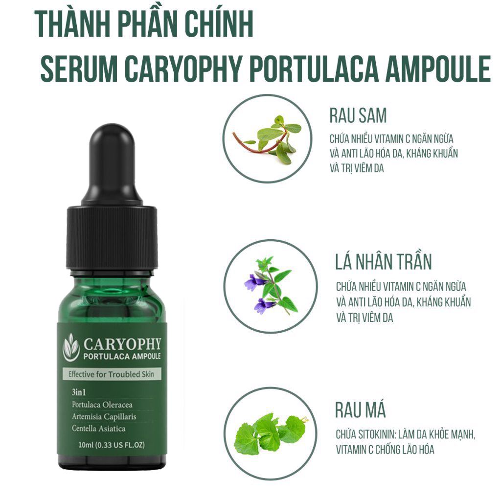 Tinh Chất Caryophy Chăm Sóc Cho Da Mụn Portulaca Ampoule 30ml