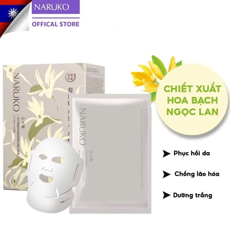 Mặt Nạ Dưỡng Sáng, Săn Chắc Da Chiết Xuất Hoa Bạch Ngọc Lan Naruko Taiwan Magnolia Brightening And Firming Mask EX