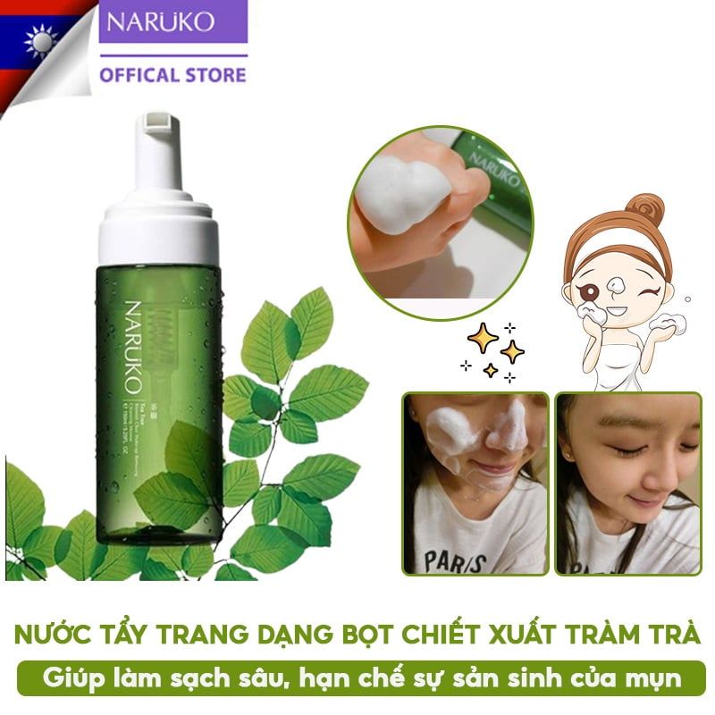 Nước Tẩy Trang Dạng Bọt Chiết Xuất Tràm Trà Naruko Tea Tree Blemish Clear Make-up Removing Cleansing Mousse 150ml