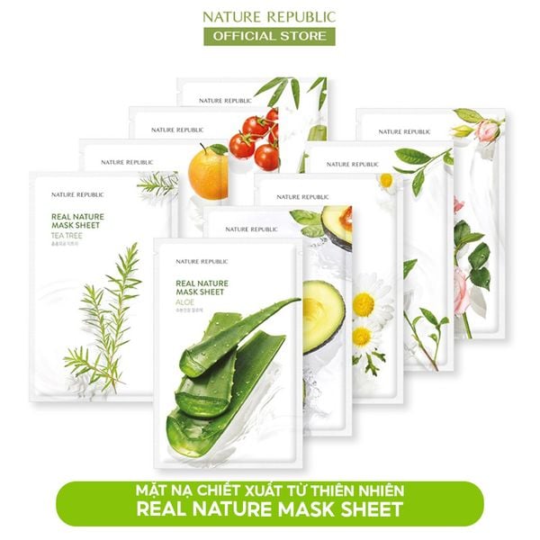  Mặt Nạ Dưỡng Ẩm Nature Republic Chiết Xuất Từ Thiên Nhiên Real Nature Mask Sheet 23ml 