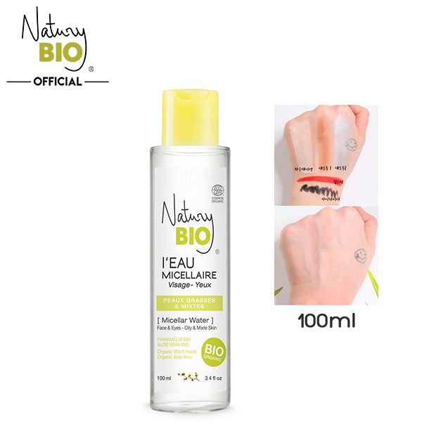 [Mini 100ml] Nước Tẩy Trang Hữu Cơ Dành Cho Da Dầu, Mụn Natury Bio Organic Micellar Water For Oily & Combination Skin