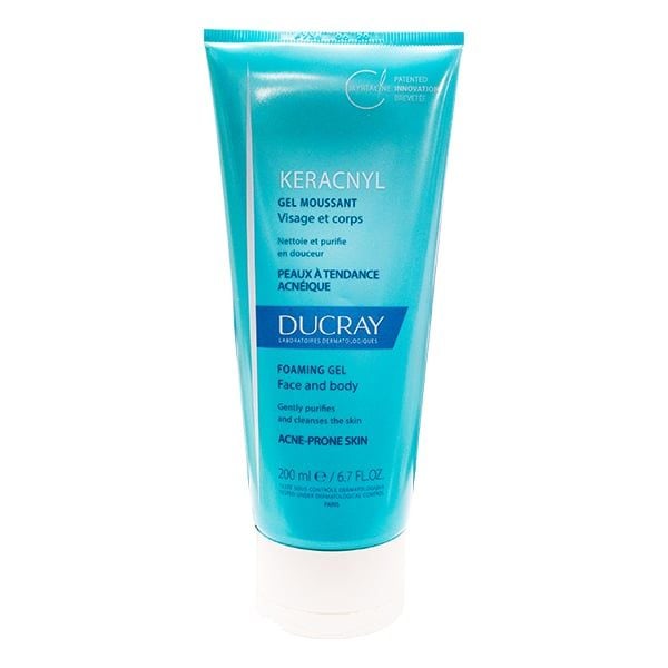 Sữa Rửa Mặt Ducray Dạng Gel Cho Da Nhờn Mụn Keracnyl Foaming Gel Innovation Myrtacine 200ml