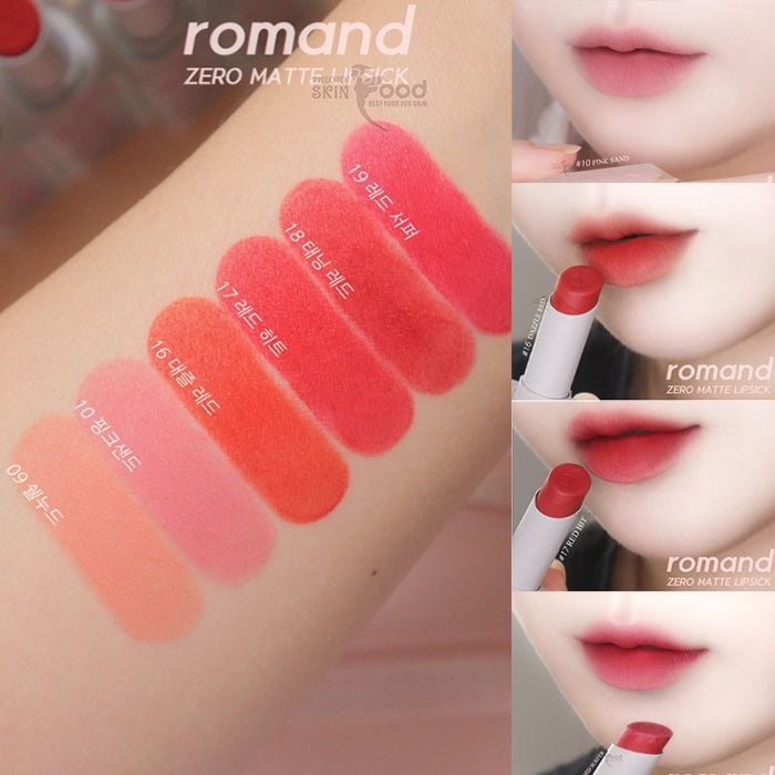 Son Thỏi Lì, Lên Màu Siêu Xinh Romand Zero Matte Lipstick 3g