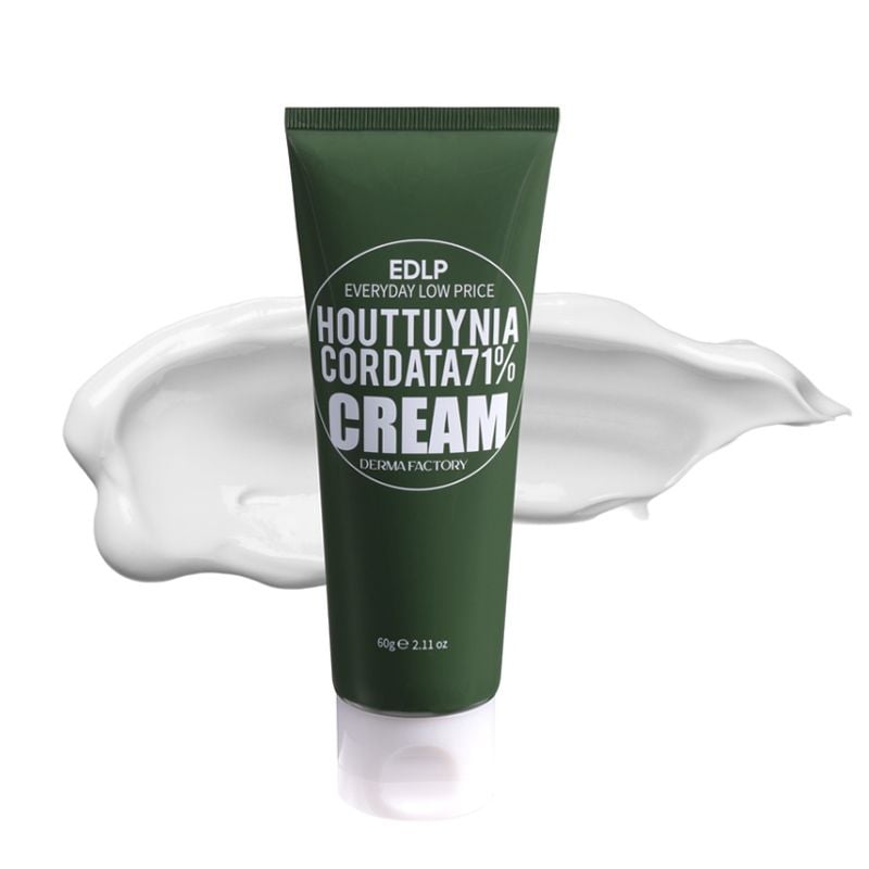 Kem Dưỡng Ẩm Derma Factory Làm Dịu Da Chiết Xuất Diếp Cá  Edlp Houttuynia Cordata 71% Cream 60g