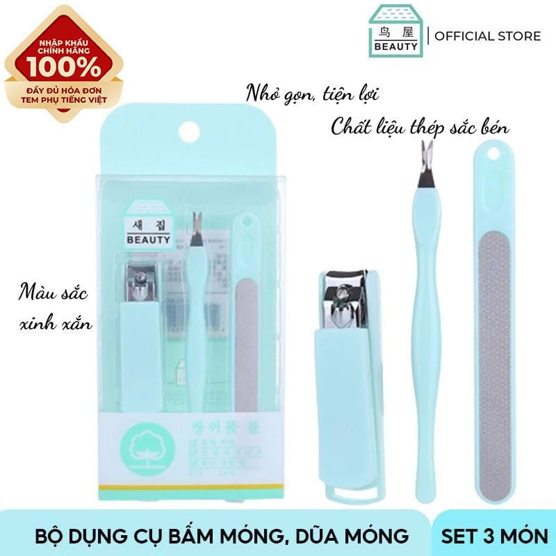 [NHẬP KHẨU][Set 3 Món] Bộ Dụng Cụ Bấm Móng, Dũa Móng Bird House Beauty Nail N204