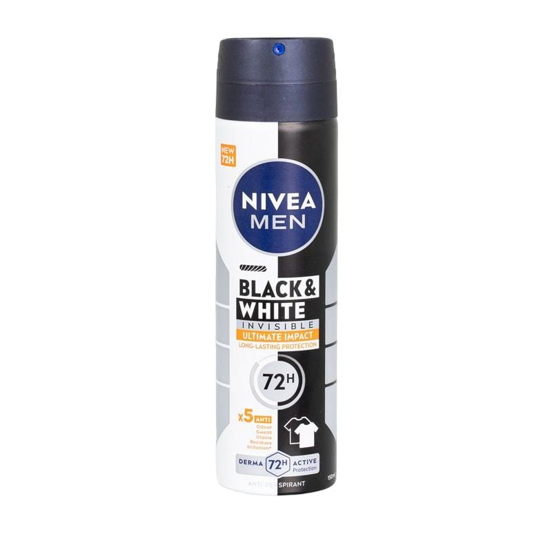 Xịt Khử Mùi Cho Nam Ngăn Vệt Ố Vàng Nivea Men Black & White Invisible Anti-Perspirant Spray 150ml