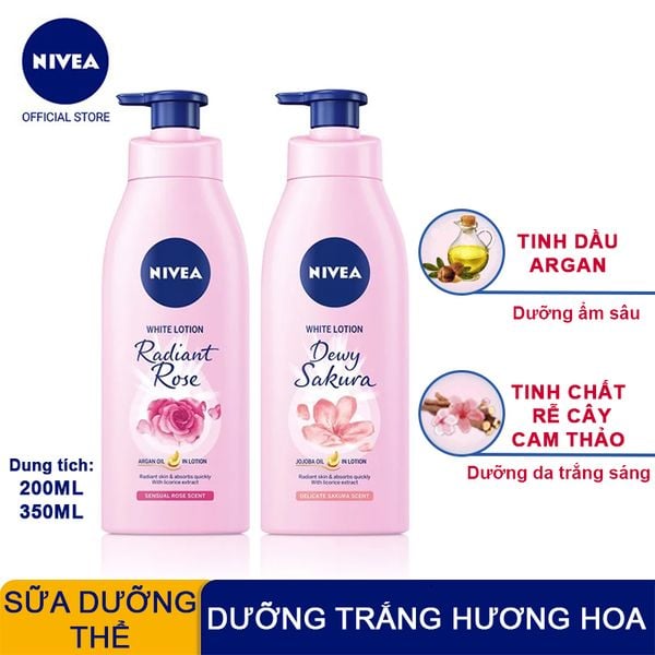 Sữa Dưỡng Thể Hỗ Trợ Dưỡng Sáng Da Hương Hoa Nivea Bright Lotion