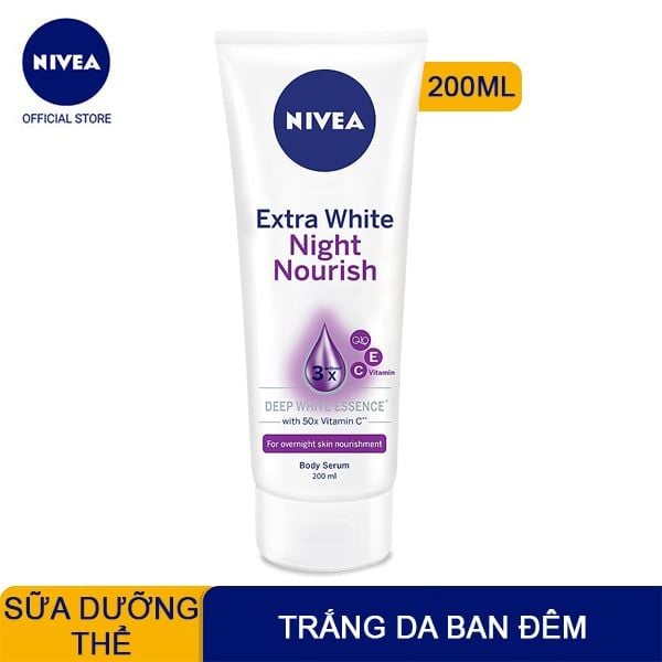  Tinh Chất Dưỡng Thể Trắng Da Ban Đêm Nivea Extra White Night Nourish Body Serum 