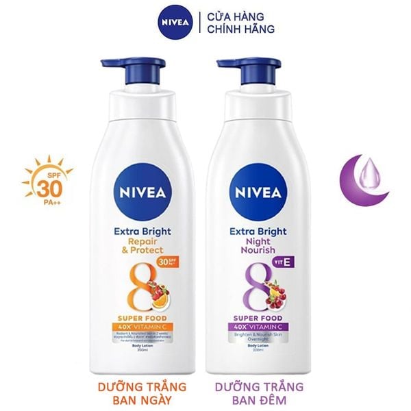 Sữa Dưỡng Thể Hỗ Trợ Dưỡng Sáng, Giúp Da Đàn Hồi, Căng Mịn Nivea Extra Bright Body Lotion