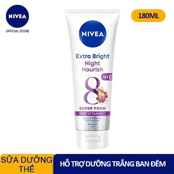 Sữa Dưỡng Thể Hỗ Trợ Dưỡng Trắng Da Ban Ngày & Đêm Nivea Extra Bright Body Serum